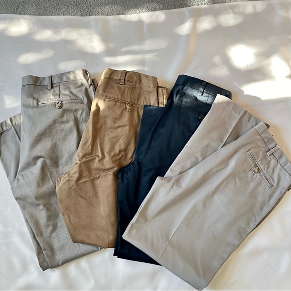 Jos. A. Bank Lot of 4 Men’s Traveler Tailored Fit Pant, 34Wx30L, khaki/navy/tan - Picture 3 of 7